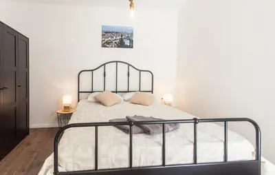 Krevet ili kreveti u jedinici u objektu Villa M apartment Podstrana-private pool 30 m2