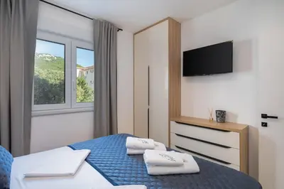 Krevet ili kreveti u jedinici u objektu A&D Deluxe apartments Dani with swimming pool