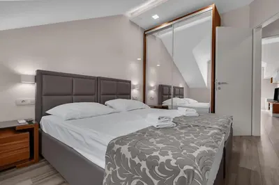 Krevet ili kreveti u jedinici u objektu Brotis - Apartment with sea view - Makarska Exklusiv