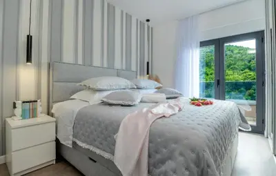 Krevet ili kreveti u jedinici u objektu Luxury Villa Oriolus, heated pool, sauna, Split