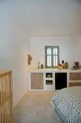Krevet ili kreveti u jedinici u objektu mi sestre – Studio Apartment Hvar Vrisnik