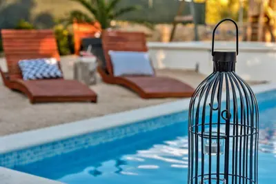Bazen u objektu Luxury Villa,private pool, sauna,Jacuzzi,near Split ili u blizini