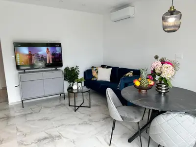 TV i/ili zabavni centar u objektu Olive View Apartment Brela - pet friendly