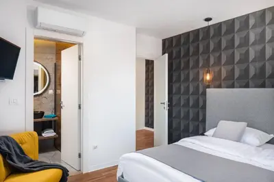 Krevet ili kreveti u jedinici u objektu Villa Golden Ananas, 45 m2 headet pool, seaview