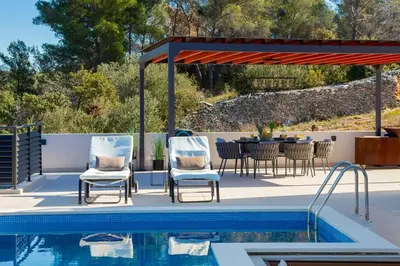 Bazen u objektu Villa Golden Ananas, 45 m2 headet pool, seaview ili u blizini