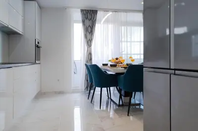 Kuhinja ili čajna kuhinja u objektu Beachfront apartment Plaza