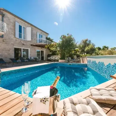 Luxury beachfront Villa Casa Mare with heated pool near Supetar - Brač