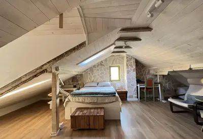 Krevet ili kreveti u jedinici u objektu Eco Chalet Style Apartment