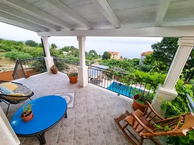Balkon ili terasa u objektu Two houses Villa Diana Jesenice with pool, sauna, playground