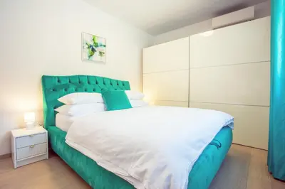 Krevet ili kreveti u jedinici u objektu Holiday House Amaris, 20m from sea with parking, 6 pax