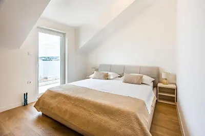 Krevet ili kreveti u jedinici u objektu Sea view APARTMENT PEPE