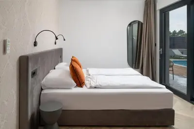 Krevet ili kreveti u jedinici u objektu Luxury Villa David's - two heated pool