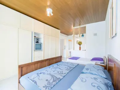 Krevet ili kreveti u jedinici u objektu Apartments Veve - Superior Studio Apartment with Terrace Sea View Vesna ST