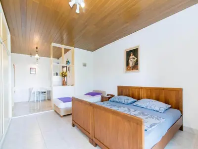 Krevet ili kreveti u jedinici u objektu Apartments Veve - Superior Studio Apartment with Terrace Sea View Vesna ST