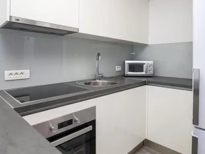 Kuhinja ili čajna kuhinja u objektu Apartments Dva Galeba - Standard One Bedroom Apartment with Sea View 203