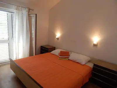 Krevet ili kreveti u jedinici u objektu Apartments Mimose - Two Bedroom Apartment with Terrace and Sea View Lile