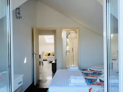 Krevet ili kreveti u jedinici u objektu Villa Tonika -Two Bedroom Apartment with Terrace A2