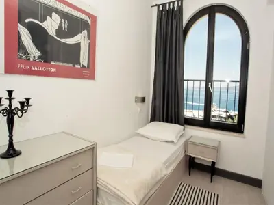 Krevet ili kreveti u jedinici u objektu Apartments & Room Vesna - Superior Studio Apartment with Sea View