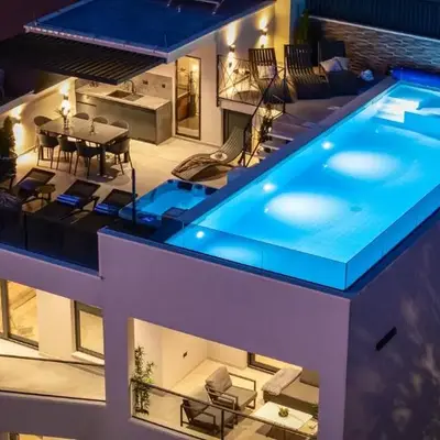 NEW Seaview Villa Gabriel with private heated pool and a Hot-tub