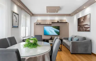 TV i/ili zabavni centar u objektu Apartment BANE, 70m from the sea, 8 pax