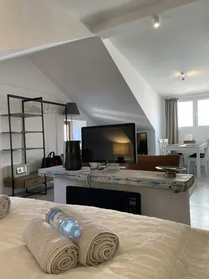 TV i/ili zabavni centar u objektu KLARA Studio Apartment, old town house, SEA VIEW