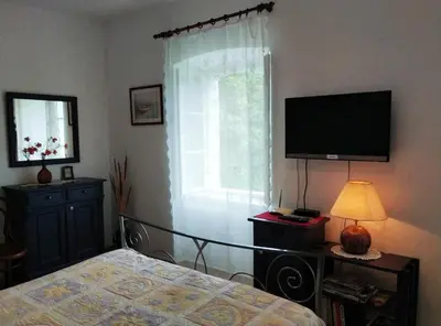 TV i/ili zabavni centar u objektu Apartment 'Angelo' in traditional stone house