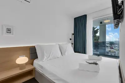 Krevet ili kreveti u jedinici u objektu Perla Apartments Baska Voda