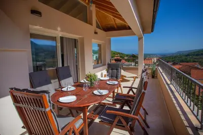 Balkon ili terasa u objektu Family friendly house with a swimming pool Svirce, Hvar - 23989