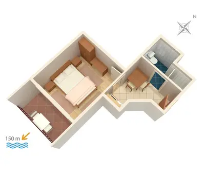 Tlocrt objekta Apartments with parking space Baska Voda - Makarska - 301