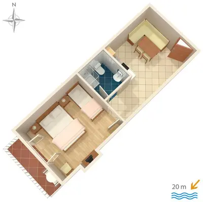 Tlocrt objekta Apartments by the sea Stomorska, Solta - 781