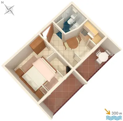 Tlocrt objekta Apartments with parking space Stanici, Omis - 2818