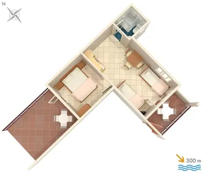 Tlocrt objekta Apartments with parking space Stanici, Omis - 2818