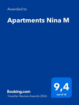 Certifikat, nagrada, logo ili neki drugi dokument izložen u objektu Apartments Nina M