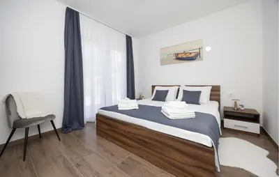 Krevet ili kreveti u jedinici u objektu Stunning Apartment In Stanici With House Sea View