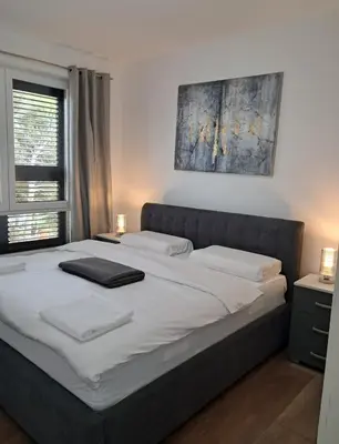 Krevet ili kreveti u jedinici u objektu Apartment Sunshine, Sea View & Beach!