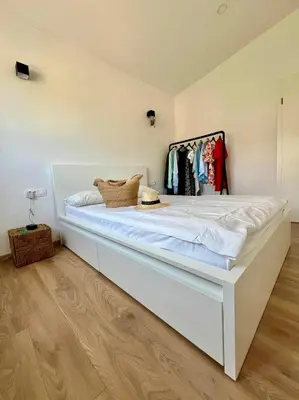 Krevet ili kreveti u jedinici u objektu Loft with Sea and Fortress View Central Hvar