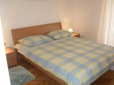 Krevet ili kreveti u jedinici u objektu Apartments White House - Studio Apartment with Terrace and Sea View 5