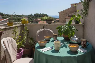 Balkon ili terasa u objektu Arca, Apartment with Sea View and Free Parking