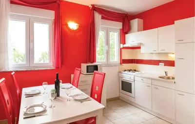 Kuhinja ili čajna kuhinja u objektu Awesome Apartment In Makarska With House Sea View