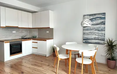 Kuhinja ili čajna kuhinja u objektu Azure Suite Lokva Sea View Apartment Near Beach