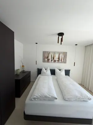 Krevet ili kreveti u jedinici u objektu Villa Čapula - Modern Apartment with Sea View and Parking, Marušići