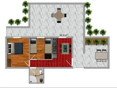 Tlocrt objekta Apartment Wohnung Ferienwohnungen Villa Vanja by Interhome