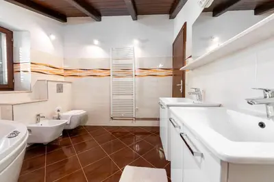 Kupaonica u objektu Brela Seaview Apartment with Swimming Pool & Parking