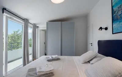 Krevet ili kreveti u jedinici u objektu Holiday Home Zrnovnica 06