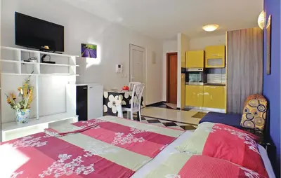 Krevet ili kreveti u jedinici u objektu Nice Studio In Makarska With Wifi