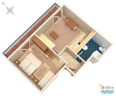 Tlocrt objekta Apartments with parking space Stari Grad, Hvar - 5724