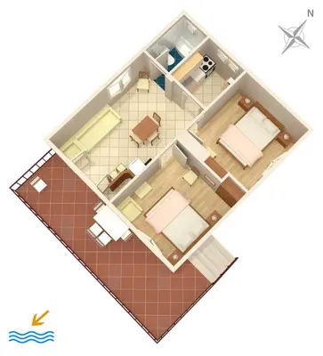 Tlocrt objekta Apartments by the sea Zavala, Hvar - 594