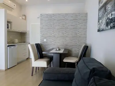 Kuhinja ili čajna kuhinja u objektu Sea View Apartment Gin Brela