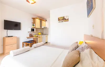 TV i/ili zabavni centar u objektu Apartment Brela With Sea View I