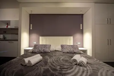 Krevet ili kreveti u jedinici u objektu Luxury rooms Beach Mediteran